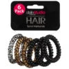 Style Studio Spiral Hair Bands 6pk - Black And Gold