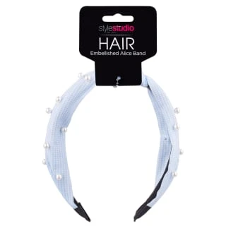Style Studio Embellished Headband - Blue 2 Style Studio Embellished Headband - Blue - Image 2