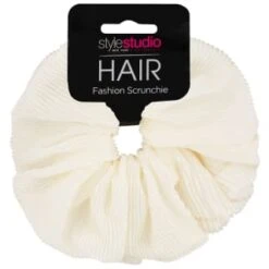 Style Studio Hair Scrunchy - Cream Plisse