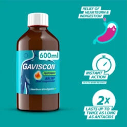 Gaviscon Original Peppermint 600ml -Daily Necessities Store 358985 gavison liquid peppermint 600ml 2