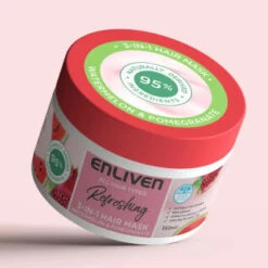 Enliven Softening 3-in-1 Hair Mask 350ml - Watermelon & Pomegranate -Daily Necessities Store 384891 enliven mask 350ml watermelon pomegranate