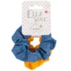 Ella Style Scrunchies 2pk - Blue & Gold