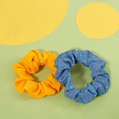 Ella Style Scrunchies 2pk - Blue & Gold -Daily Necessities Store 385596 ella style hair accessories 2pk scrunchies 2